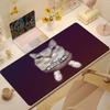 Gaming Mouse Pad Large Desk Mat Antislip Rubber Base Stitched Edges Cute Tabby Cat Art Print Extended Office Gamer Mat
