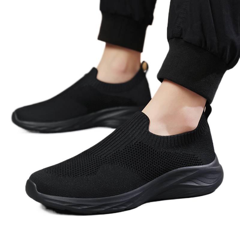 Wide sole breathable cloth shoes Large size sports and leisure shoes Tide flying woven shoes Lazy shoes