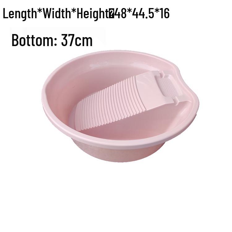Thickened Plastic Washbasin with Washboard for Laundry and Baby Clothes