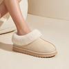 Kidmi Winter Women Fur Collar Slippers Suede Warm Slip On Snow Mules Indoor Outdoor Non Slip Slides for Women