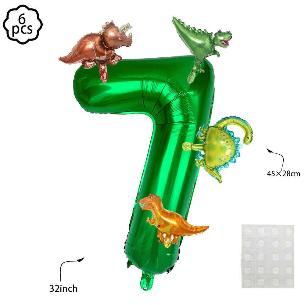 6pcs Dinosaur Theme Balloon Dinosaur birthday Balloon Number Balloon set birthday decor Dinosaur birthday party decoration