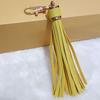 Yousheng Tassel Keychain Pendant Faux Leather Solid Color Lobster Clip Fringe Stainless Lightweight Portable DIY Keyring Schoolbag Decoration Pendant