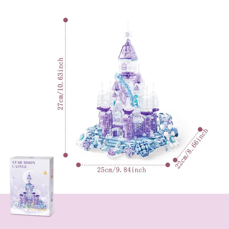 

Non-Toxic Dreamy Crystal Flower Castle Assemblage Building Blocks Toys Architecture Model Bricks Home Decor Creative Ornaments Children Gifts no box