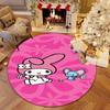 The My Melody and Cinnamoroll Cartoon Round Rug Can Be Used To Decorate Living Rooms, Bedrooms, Sofas, and Playrooms;