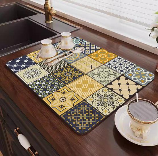 Diatom Mud Absorbent Kitchen Countertop Drying & Coaster Mat 30x40 cm