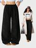 European-American High-Waist Wide Leg Drawstring Pants - 2025 Casual Versatile Style