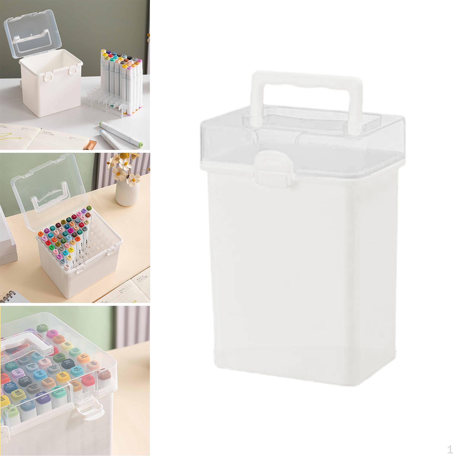 

Carrying Case for Markers, Dustproof Storage Box, Multifunctional Organizer Paint And Drawing 24 Colors