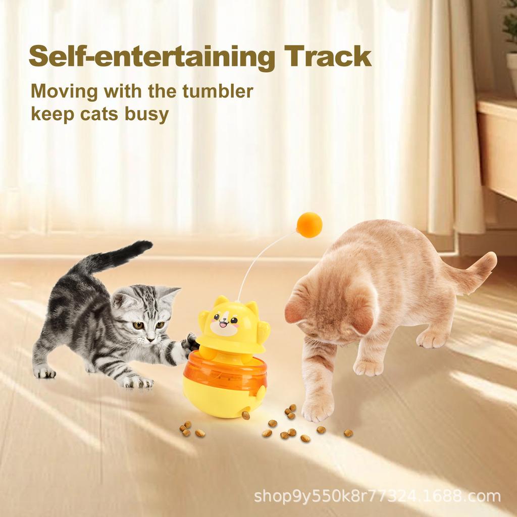 Interactive Cat Treat Toys Puzzle Feeder for Indoor Cats Slow Food Dispenser with Adjustable Hole Cat Toys for Exercise Boredom
