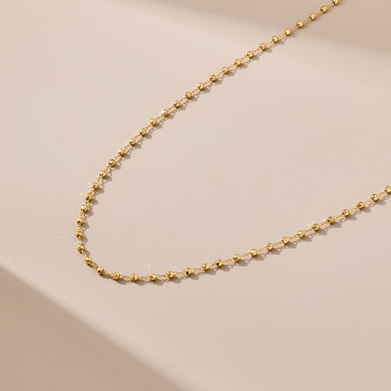 

Gold-Plated Minimalist Football Bead Necklace