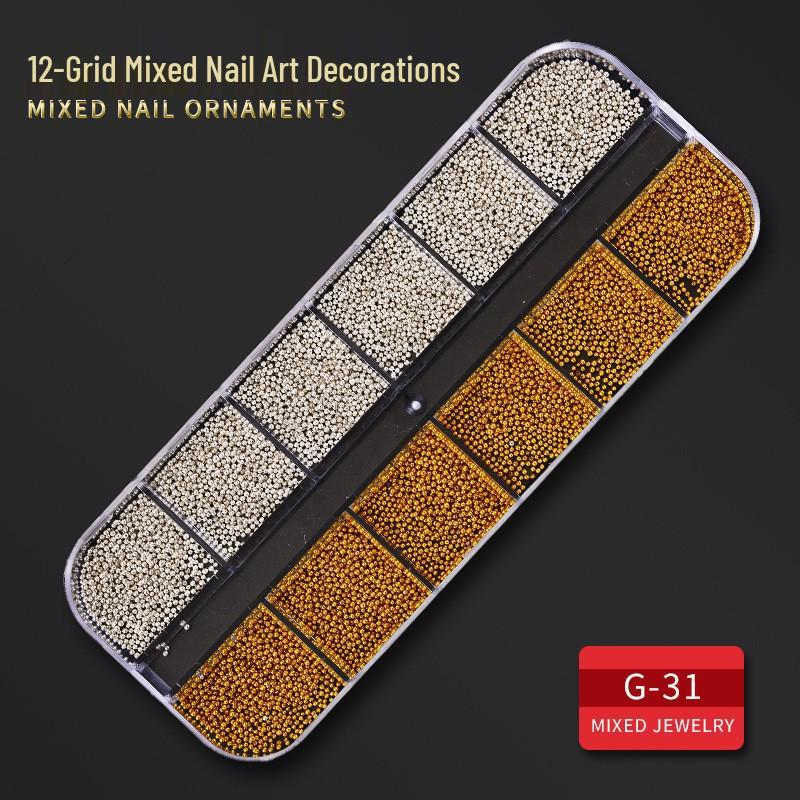 60 Nail Art Accessories: Rhinestones, Pearls, Rivets & Alloy Designs