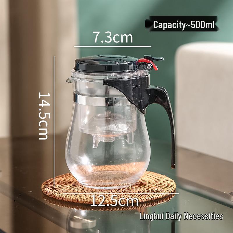 Large Glass Teapot with Lid & Handle, Heat-Resistant, Stainless Steel Infuser, Floating Cup