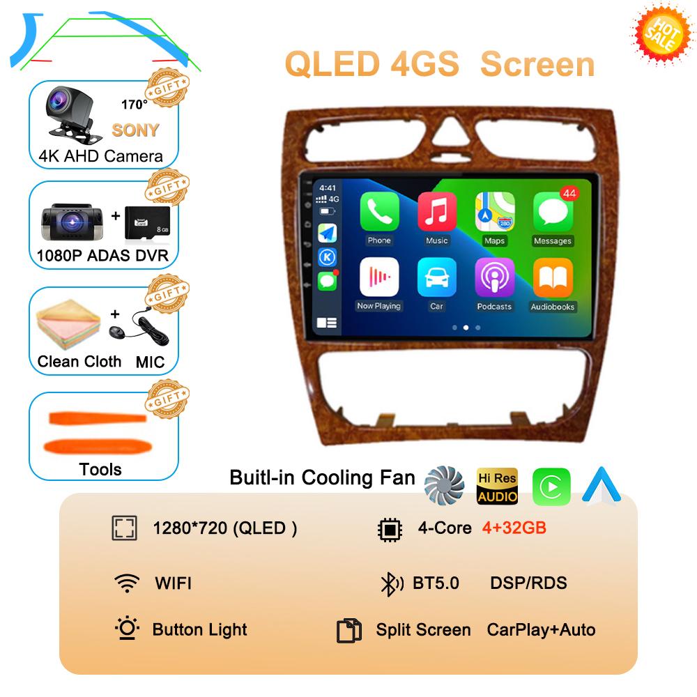 Android 14 Radio Stereo Car Multimedia Player For Mercedes Benz W203 Vito W639 Vaneo CLK W209 W210 CarPlay Navigation GPS 4G BT