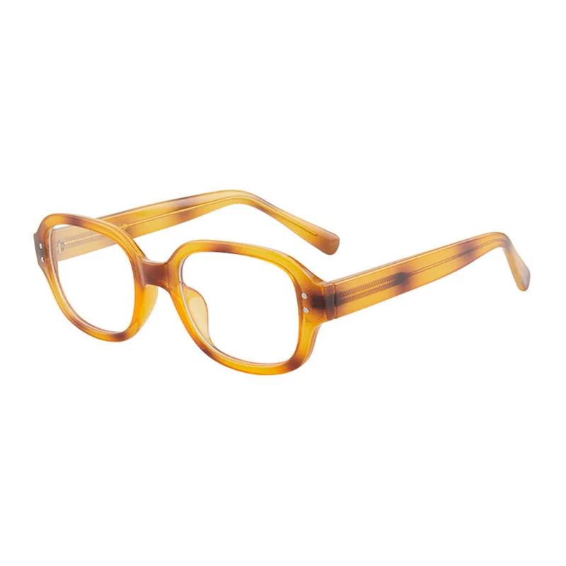 Retro Square Oval Frame Anti Blue Light Glasses Red Thick Frame Plain Eyes Glasses Korean Fashion Female Eye Protection Eyewear