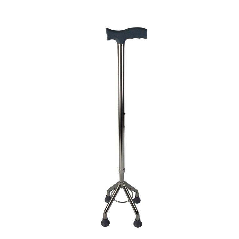 Retractable Four-Legged Walking Stick with Rubber Foot Pad, Lightweight Aluminum Alloy for Seniors