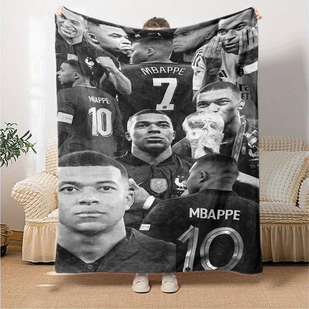Mbappe Jubelmoment Decke Bequem Geeignet für Bett Sofa Couch Ganzjahresgebrauch Digitaldruck Ideales Geschenk für Freunde Familie Paare Pickni