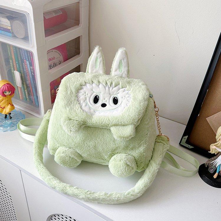 Schoolbag cartoon trend cute college student mini backpack plush cute girl backpack cute shoulder messenger bag