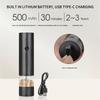 Electric And Pepper Grinder Set, USB Rechargeable, Automatic Pepper Mill Grinder Adjustable Coarseness, 40ml Container, One-Button Control