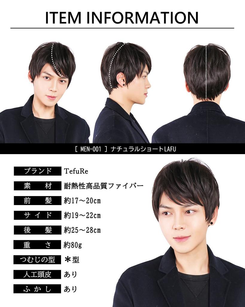 short Korean idol for men and with wig heat natural [TefuRe] Men's wig, short, natural, men's wig, wig, hair, boys, Korean, style, mesh, gradation,