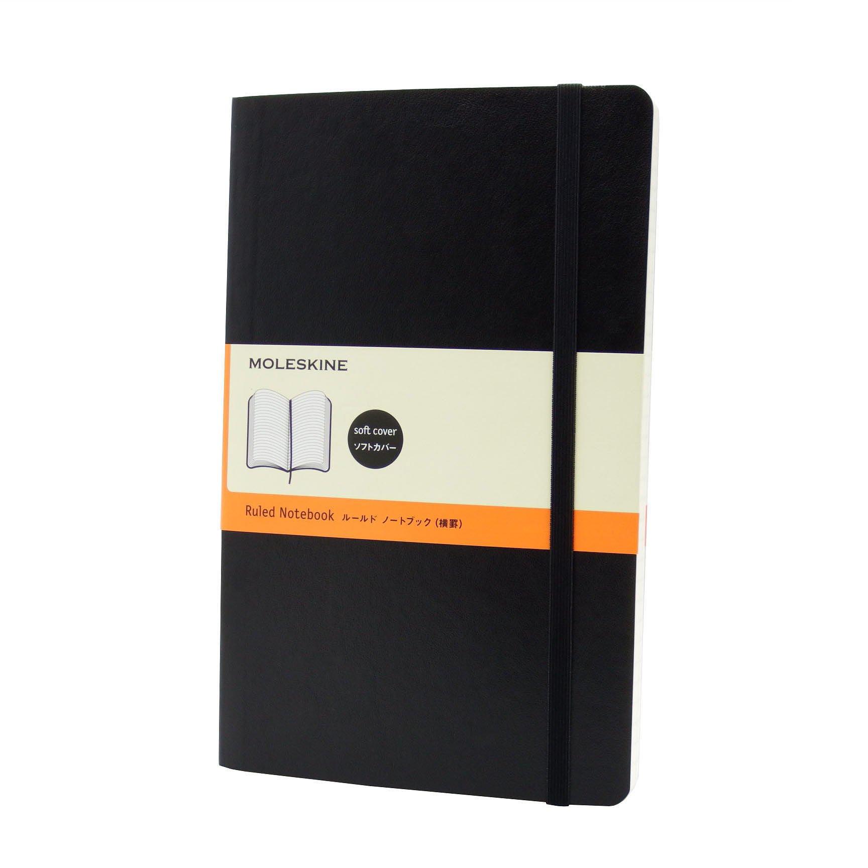 

Moleskine Classic Notebook, Soft Cover, Horizontal Ruled, Large Size (13cm x 21cm), Black, QP616