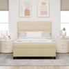 Box Spring Bed with Mattress Cream 140 x 190 cm Fabric