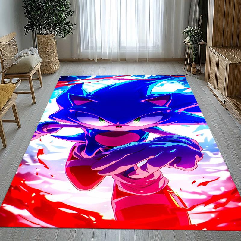 Retro S-Sonic Cartoon Games Living Room Non-Slip Area Rug Soft Carpet for Bedroom Kids Playroom Sofa,Home Decor Doormat Gift