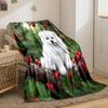 1PC Wheat Ears and Puppies Print Blanket Children Adult Blanket Soft and Warm for Sofa Outdoor Travel Blanket Machine Wash