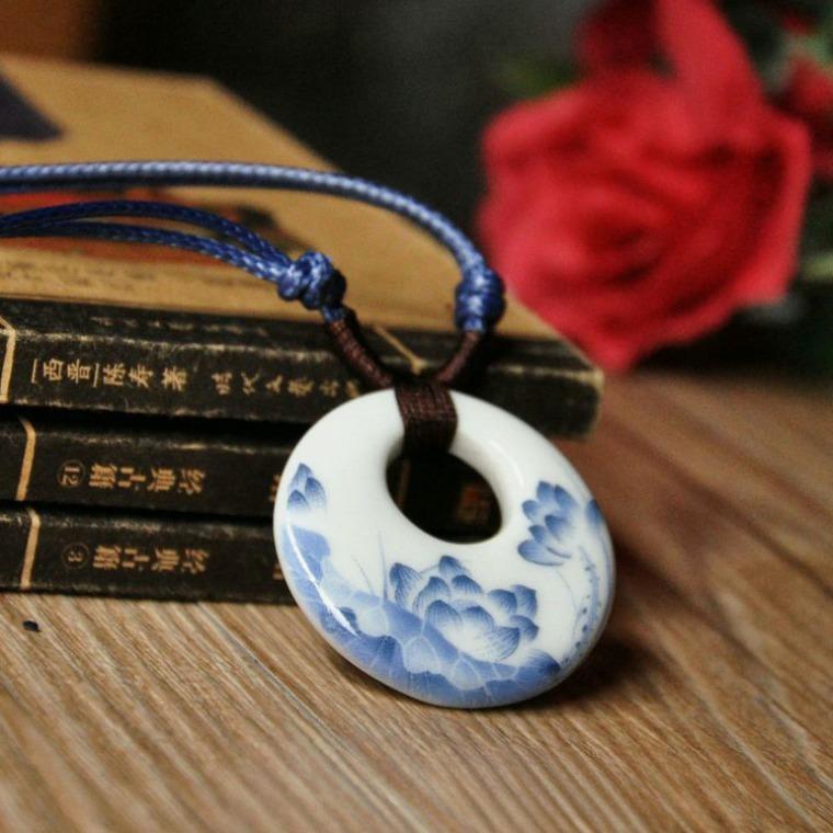 

Круглое керамическое ожерелье в этническом стиле, женские украшения