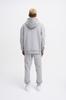 Męska Bluza Oversize Basic z Kapturem - Szary Melanż