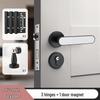 Universal Magnetic Black Bedroom Door Handle Lock - Silent, Solid Wood Design
