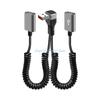 R6FF 66W Fast Charging 90 Degree Angled USB Spring Coiled Data Cable for Car Computer