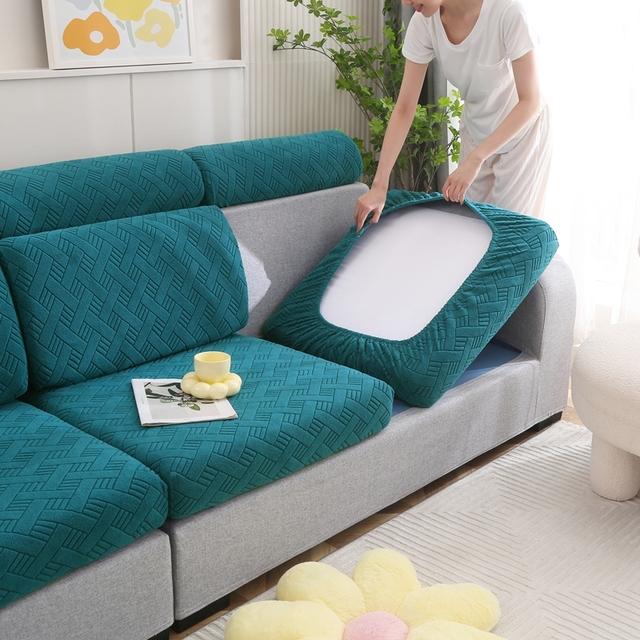 

Толстые плюшевые жаккардовые эластичные чехлы для дивана, подушки сиденья, чехол для L-образной подушки Chaselong, мягкие, сохраняющие тепло S-HEAD(1pc)