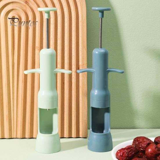 Red Dates Slicer Anti-slip Plastic Shell Press Type Stainless Steel Red Date Corer Manual Tool Cherry Pitter Fruit Core Seeds Remover Kitchen Gadgets