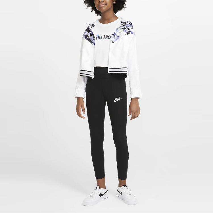 Nike Kids  Knitted Sports Pants High Waist Leggings With Letter Logo Pattern Kids bottoms Black CU8248-010