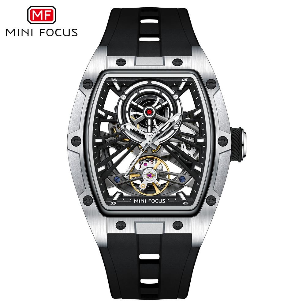Best-selling Barrel-shaped Men s Watch with Steel Case Fully Hollowed-out Automatic Mechanical Watch