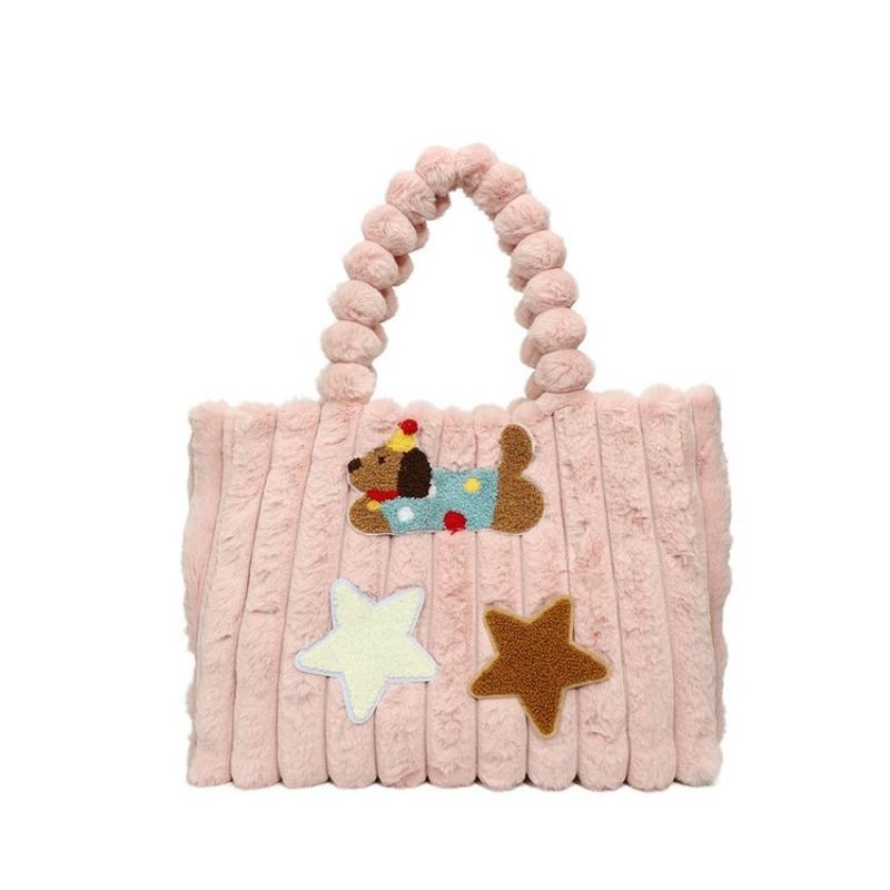 Dachshund Tote Bag Autumn New Cute Girl Shoulder Bag Large Capacity Portable Plush Bag Tide