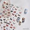 3D Embossed Cute Horse Fabric Texture Nail Stickers - Fluffy White JC Design