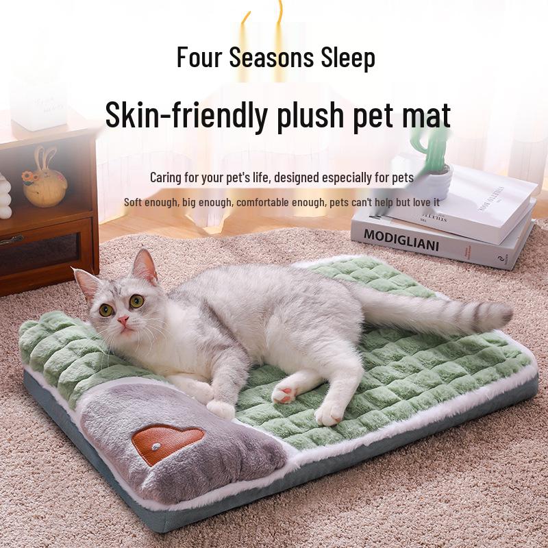 Zimní teplý pelíšek pro mazlíčky: Hustá pohovka pro psy a kočky pro všechna roční období