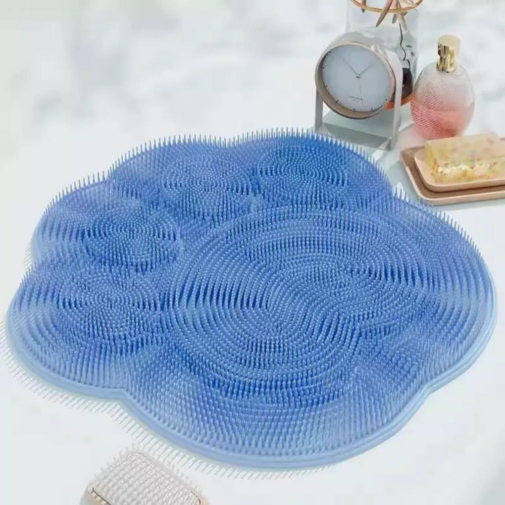 1Pcs Silicone Bath Massage Mat Shower Foot And Back Brush Wall Mounted Bathroom Foot Wash Mat With Suction Cup