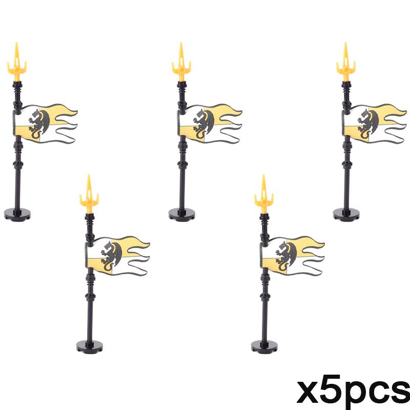 MOC Mittelalterliche Flagge Burg Serie Bausteine Figuren Zubehör Löwe Adler Altes Rom Burg Ritter Umhang Steine Spielzeug Geschenk