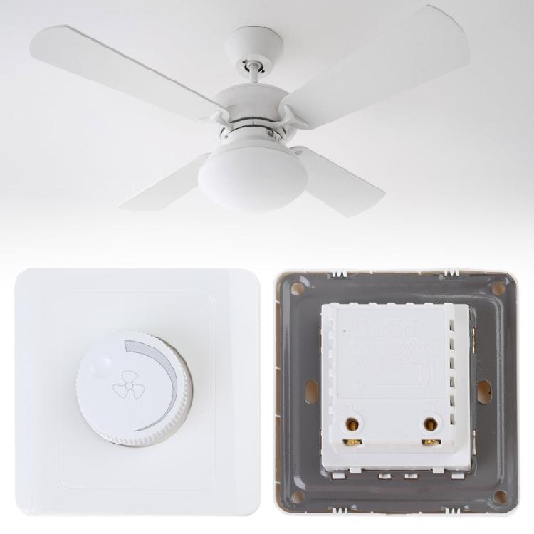 Deckenventilator Verdeckte Montage Geschwindigkeitsregler Stufenlose Einstellung Haushaltsventilator Bedienfeld 86er Typ Ventilator-Geschwindigkeitsregler