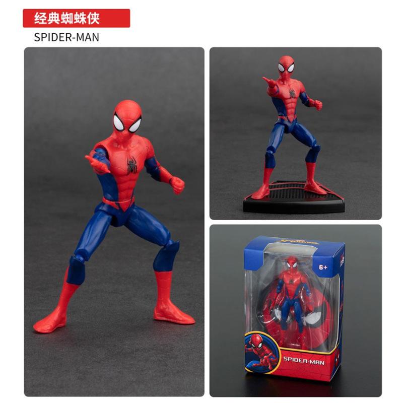 4 Inches  ZD Action Figure Toy Iron Man Scarlet Spider Miles Morales Spider-Man Venom Gwen Anime Movable Doll Model Gift