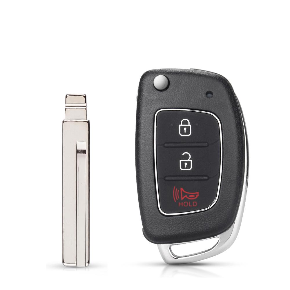 Replacement Flip Remote Key Fob Car Key Case Styling For Hyundai Ix35 I20 Ix45 Uncut Blade Key Shell With 3/4 Buttons Pad