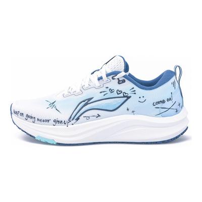 Li Ning Red Hare 8 Niedrig geschnittene Laufschuhe für Marathon-Training, körperliche Fitness-Tests & Prüfungen, Herren, Blau Weiß ARPV001-1(Team1375)