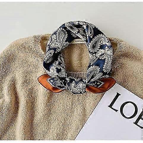 Écharpes en pure soie de mûrier pour femmes Petit foulard carré 53 cm x 53 cm Respirant Léger Foulard de cou Foulard imprimé pour la tête