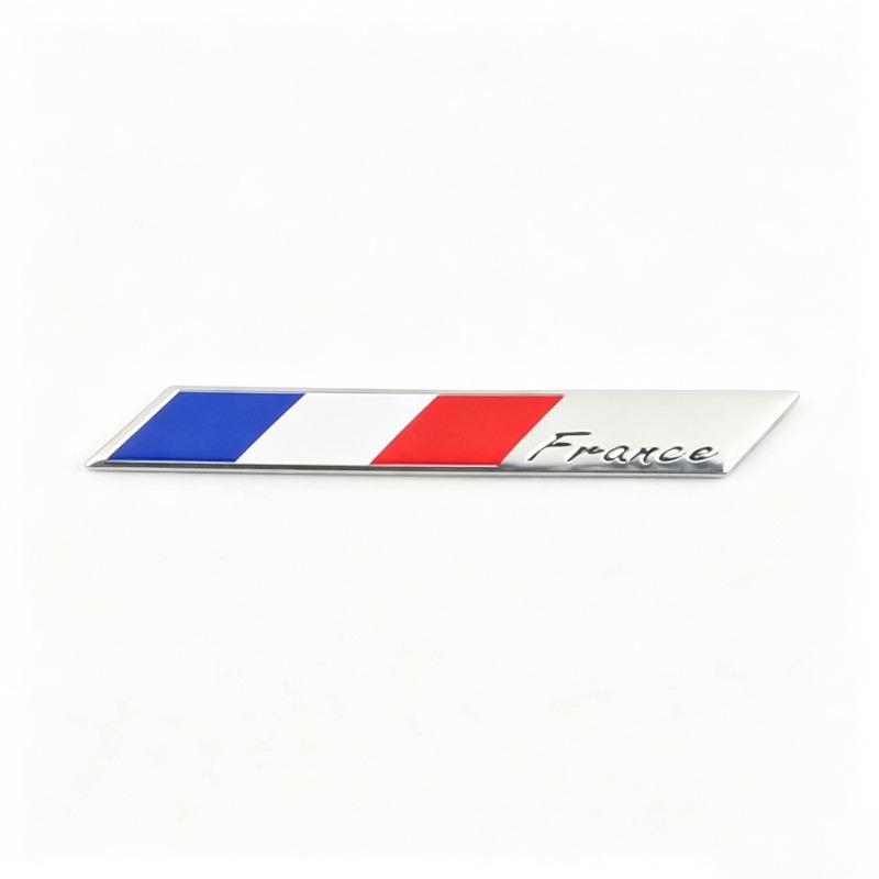 Französische Nationalflagge Aluminiumlegierung Namensschild 3D Metall Autoaufkleber Flagge Kratzschutz Aufkleber Auto Personalisiertes Dekoratives Hecketikett