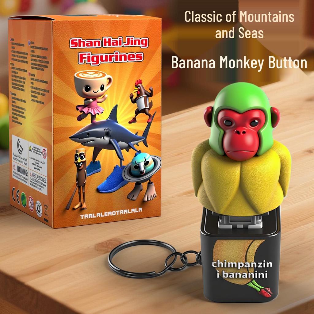 Shan Hai Jing Stickman Voice Flashing Keychain: Decompression Toy Blind Box