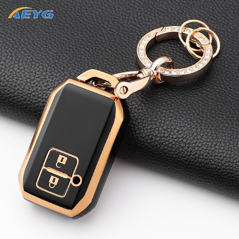 New Fashion Soft Tpu Car Key Case Cover Shell Fob For Suzuki Swift Wagon R Jimny Sierra Spacia Ertiga 2 Buttons Auto Accessories