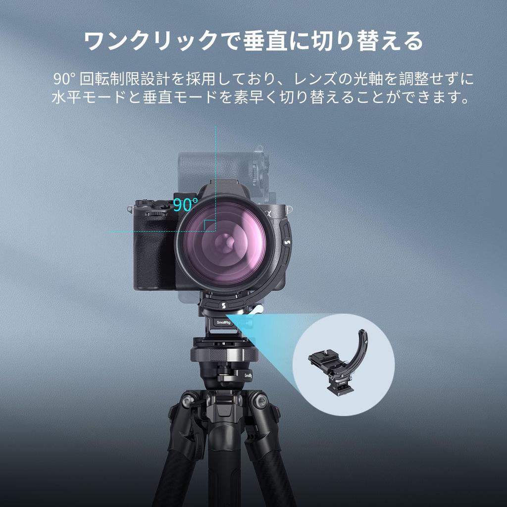 SmallRig Universal Horizontal and Vertical Mounting Plate Kit for and Canon Tripod Mount Ring Lens Mount with Quick Release Plate Sony, Fujifilm,