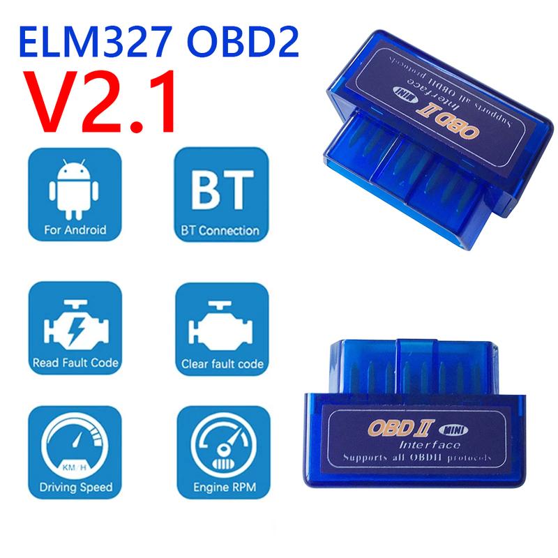 ELM327 V2.1 OBD2 Scanner for iOS Android Bluetooth-compatible OBDII Code Reader Car Diagnostic Tool Check Engine Fault Detector