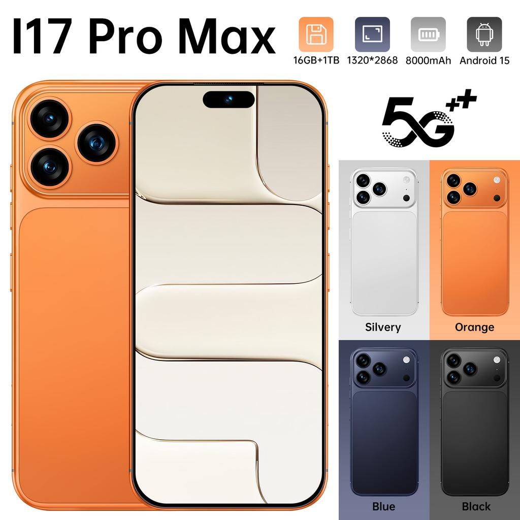Cheap Price I17 Pro 5G Waterproof Smart Phone Case 16+1TB 108MP Camera LED Unlocked Version Dropshipping Gaming Phone Case